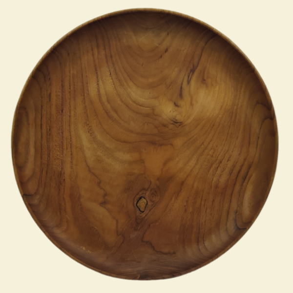 teak round plate