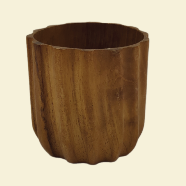 teak vertical line cup