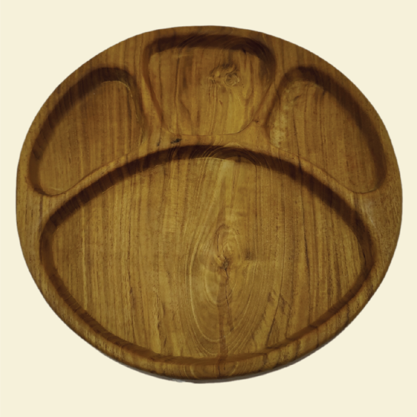 teak round thali plate