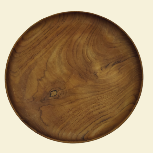 teak round plate - Image 2