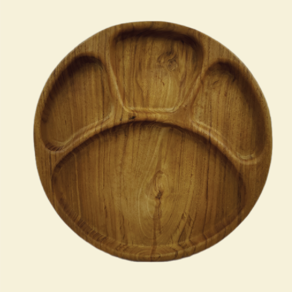 teak round thali plate - Image 2