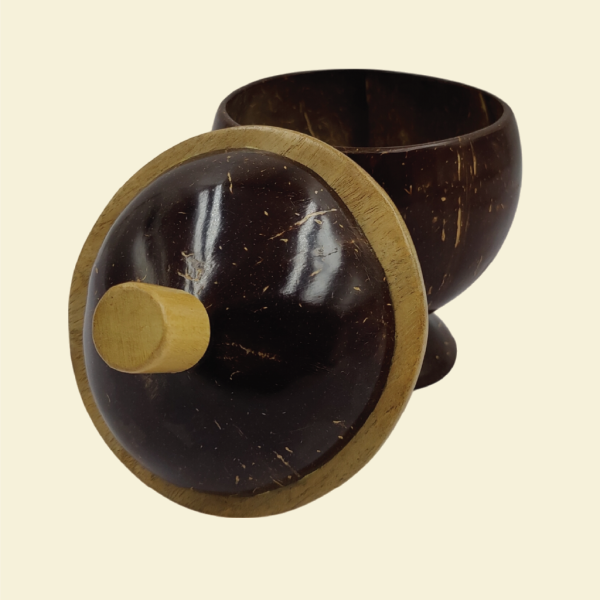 coconut shell jar with lid - Image 3