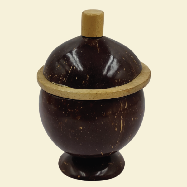 coconut shell jar with lid