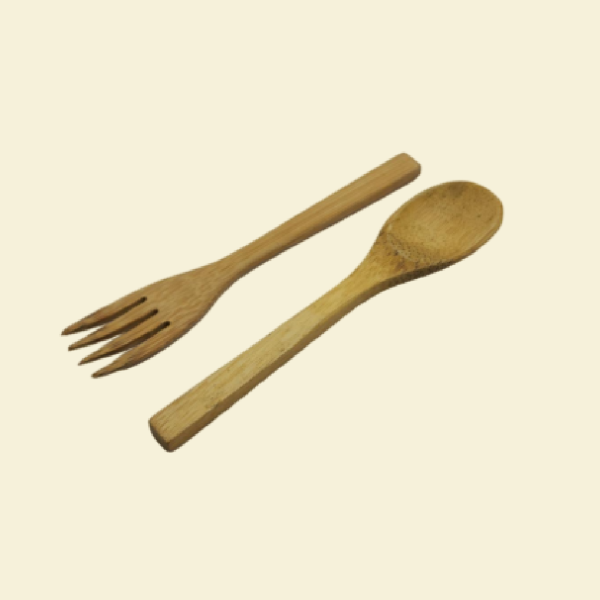 Bamboo spoon and fork