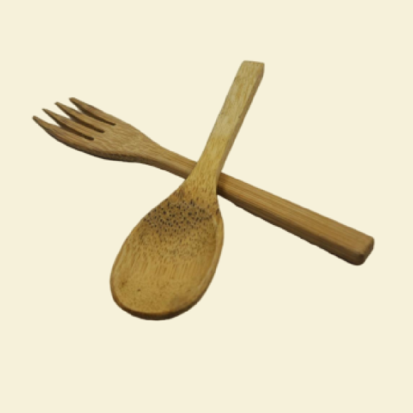 Bamboo spoon and fork - Image 2